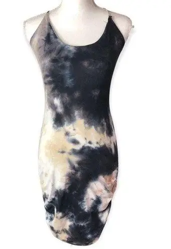 Heart & Hips Heart Hips Tie-Dye Ruched Criss Cross Back Bodycon Dress