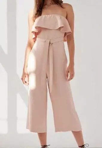 Babaton Aritzia Red Flounce Flutter Crop Wide Leg Strapless Jumpsuit Size 00