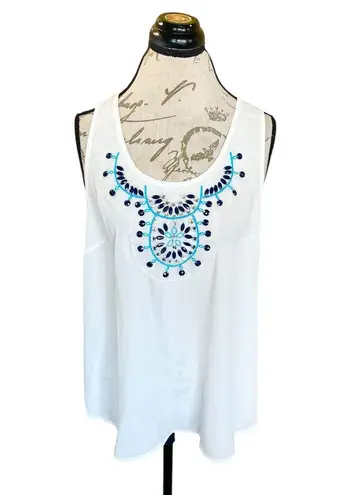 Three Pink Hearts Womens Blouse Sz XL Beaded Rhinestone Retro Hipster Boho Chic