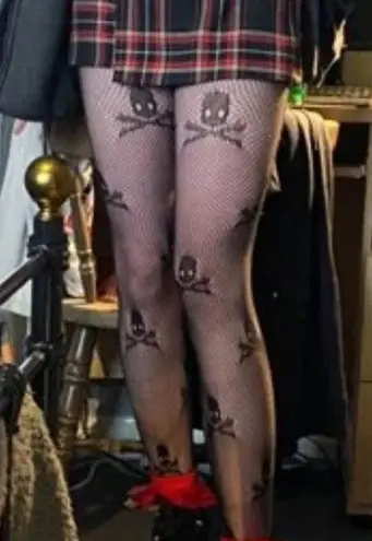 Skull Halloween Mesh Fishnet Tights New