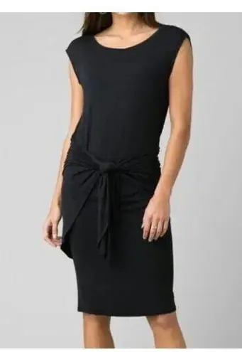 prAna New Womens NWT L Black Dress Foundation Tie Soft Cap Sleeves Tencel Modal