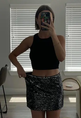 Forever 21 Black Sequin Mini Skirt