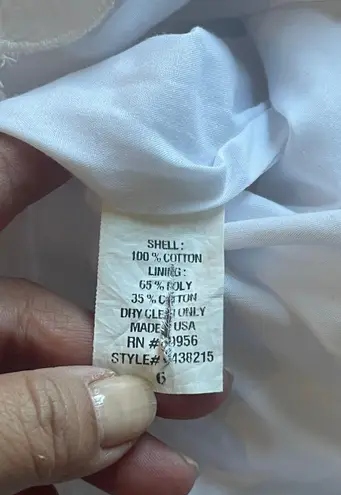 Shoshanna White Cotton Eyelet Dress Size 6 Bell Sleeves