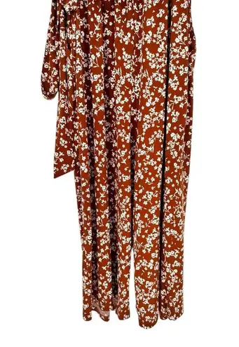 Kaileigh Kalieigh Maternity Ora Knit Crop Jumpsuit in Burnt Orange Floral 1X Sleeveless