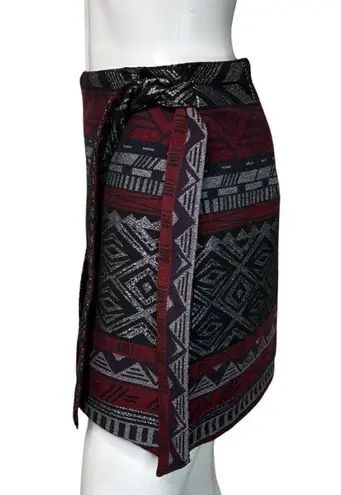 Outback Red Express Skirt Women 0 Gray Red Tribal Pencil Straight Skirt Mini Career Casual