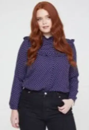 Joanie Clothing Violetta Polka Dot Blouse NEW 18 Blue