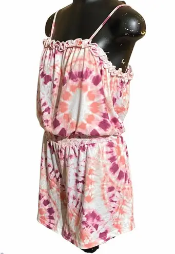 Miken Tie Dyed Romper Cover Up in Pink Purple NEW Size XL