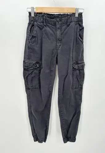 American Eagle  Gray Cargo Jogger Pants Elastic Waist Womens Size 0