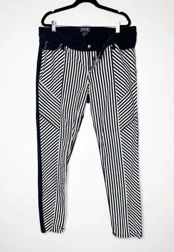 Tripp NYC Tripp Striped Skinny Jeans Women's Rave Goth Punk Geometric Black White Size 18