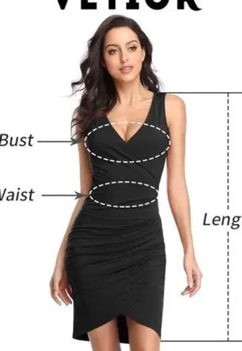 The Great Vetior Black Wrap Dress/ dress for casual business or party Bodycon XL