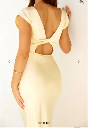 Hello Molly  Satin Yellow Maxi Dress  thumbnail 7