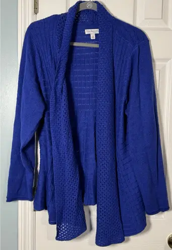 kim rogers Curvy Royal Blue Open Knit Cardigan, Stretch, 2X