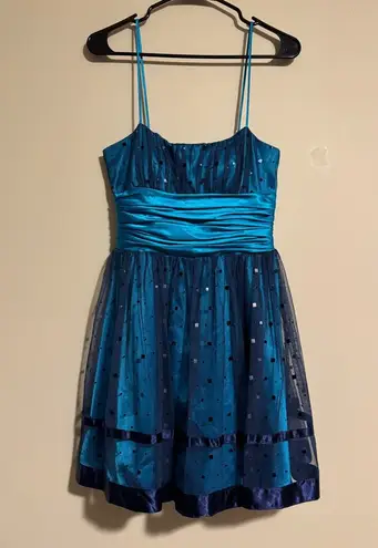 Morgan & Co EUC  Blue and Black Sequin Semi Formal Dress size 5/6 - Image 1