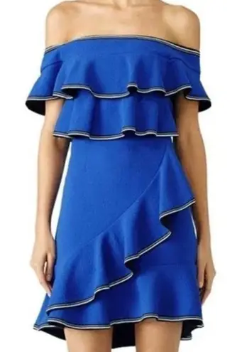 Rebecca Vallance Ruffle Mini Dress Blue Size 4