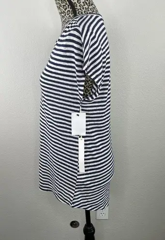 Caslon Navy/White Stripe Linen Blend Cap Sleeve Lightweight Tunic Top XXS NWT