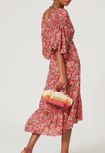 MISA Los Angeles Johanna Pink Floral Midi Dress