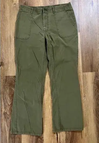 prAna  Pants Women’s 6 Olive Green Flat Front Straight Casual Pockets Outdoor EUC