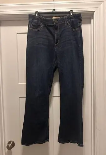 Democracy Jeans Women’s Size 16 Bootcut Ab Technology Mid Rise Dark Wash Denim