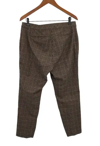 J.Jill  Plaid Plaid Trouser Pants Gingham Brown Blue Printed Women Size 14