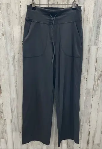 Halara NWOT Gray High Waist Rise Flare Pants Drawstring Pockets Womens Medium