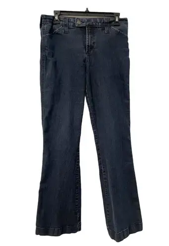 NYDJ High Rise Boot Cut Flare Leg Denim Blue Jeans Faux Back Pockets Size 10