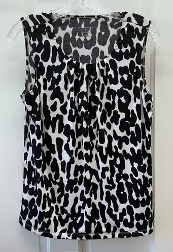 Christopher & Banks black and pale pink sleeveless shirt blouse women's small