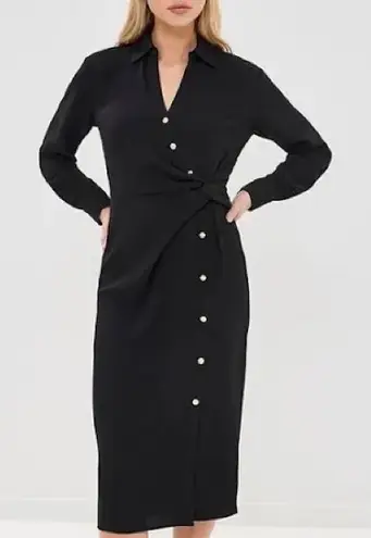 Veronica Beard Wright Asymmetric Button Midi-Dress Size 12 NWT