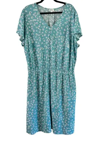 Market & Spruce Floral Dress V-Neck Short Sleeve Casual Dress 2X