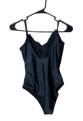 Aerie  Black One Piece Full Coverage Swimsuit Size Small