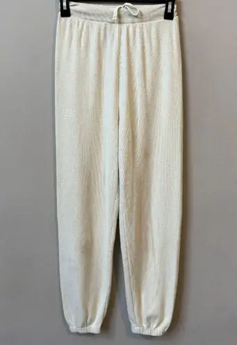 SKIMS Cotton Ribbed Jogger Pant Women's XXS Marble Ivory Sweatpants Comfy NWT
