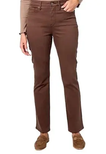 NYDJ - “Billie Mini Bootcut” High Rise Jeans in Coffee Bean Brown- Size 12