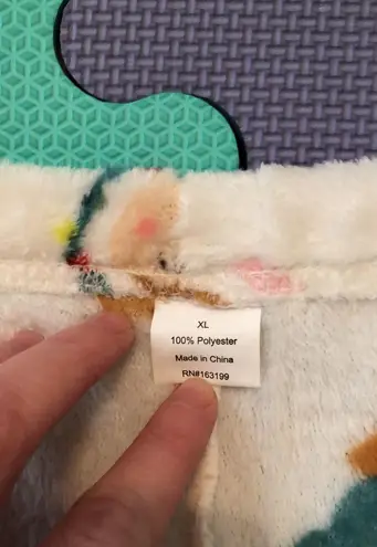 Fleece Christmas Pajama Pants White Size XL