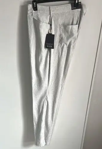 NYDJ New Women’s Linen Blend Slubby Striped Career Brunch Trouser Pants