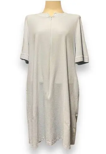 Vanity Fair Vintage 1970s Velour 1/2 Zip Robe Light Blue Medium