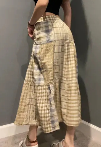 tan plaid maxi skirt Size 4