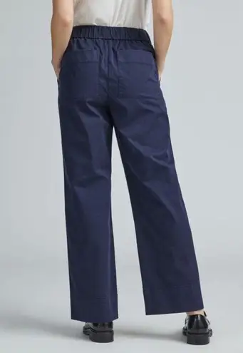 Everlane  Blue Organic Cotton Pull On Wide Leg Easy Pants Medium