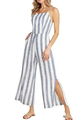 WILLOW Eli Open Back Linen Blend Jumpsuit Medium NWT