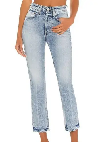 GRLFRND Slim Straight Jeans SIZE 26 Boyfriend Rigid Ankle Light Wash $195 NEW