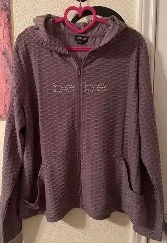 Bebe Womens plus size purple work out hoodie size 2X New