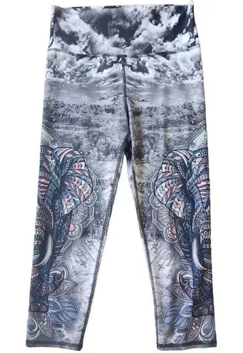 Evolution and creation 7/8 Leggings Whimsical Elephant Yoga Multi Size Large