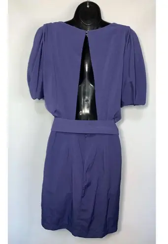 C. Luce Short Cold Shoulder Tie Waist Cut Out Back Mini Dress Blue Size Small