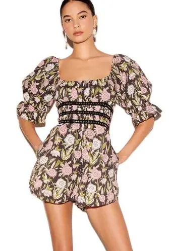 Saylor Allegra Floral Puff Sleeve Romper – Size Large 798J