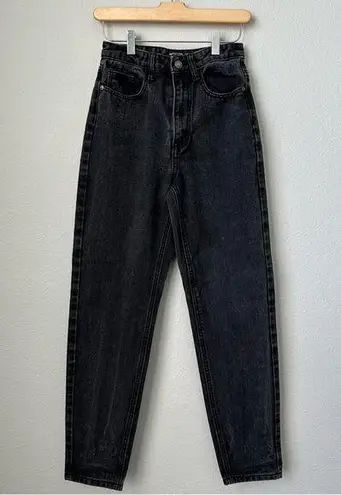 Pretty Little Thing  mom denim black factory distress color straight leg jeans