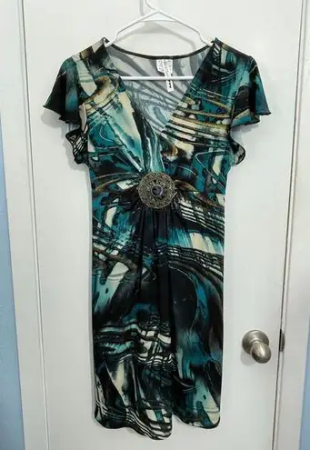 Heart soul Y2K Dress Large Whimsigoth Medallion Flounce Sleeve Fairygrunge