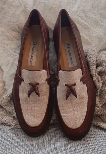 Etienne Aigner Vintage 1970 Burgundy Leather And Cream Loafers