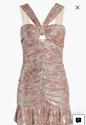 Saylor Sabryna Sequin Ruched Halter Minidress NWT size medium
