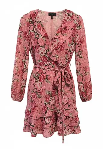 Bardot Triple Frill Dress Pink Gardenia Floral Ruffle Mini Dress Size XXL