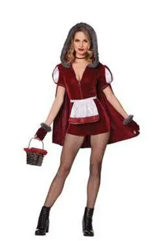 Spirit  Halloween Adult Runaway Red Riding Hood Romper Costume M