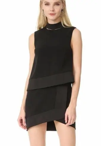 AQ/AQ  Black asymmetrical mini dress high neck | size 4