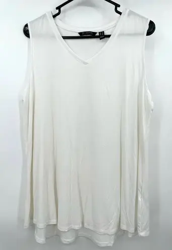 H by Halston  essentials size large white tank top sleeveless blouse shirt‎